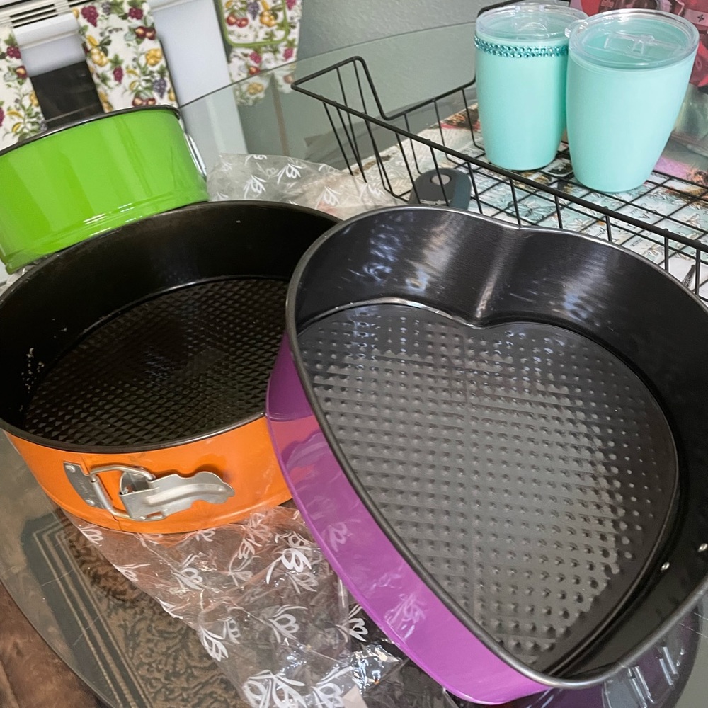 Baking pans clearing cabinets out